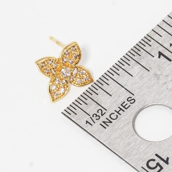 GOLD DIPPED CZ FLOWER POST EARRING