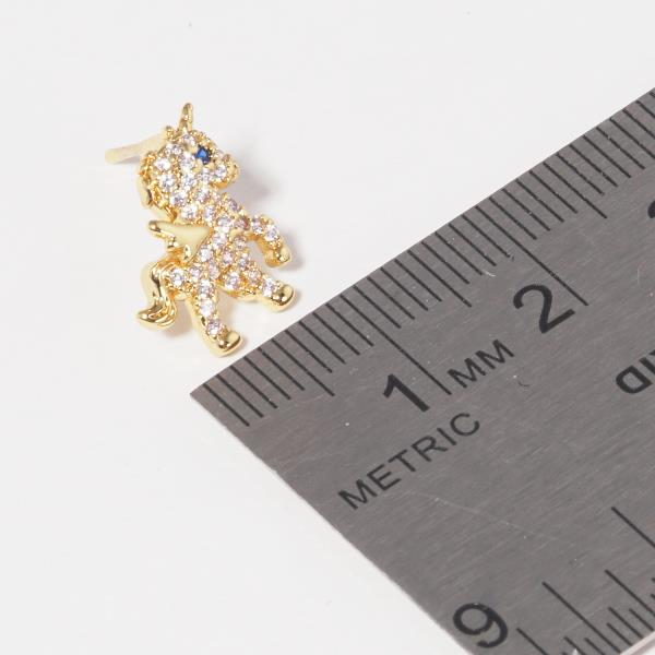 GOLD DIPPED CZ UNICORN POST EARRING