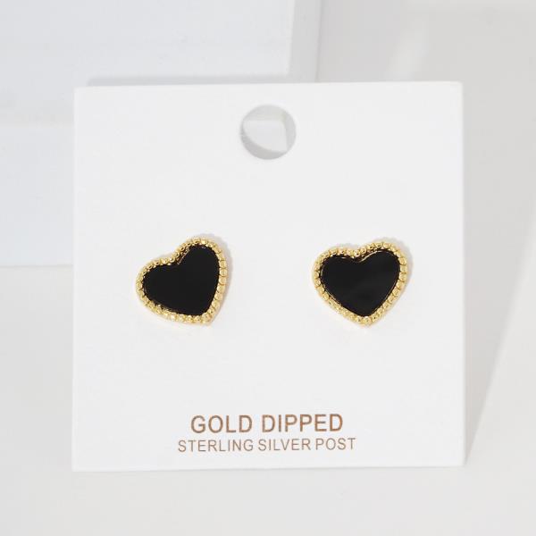 GOLD DIPPED HEART POST EARRING