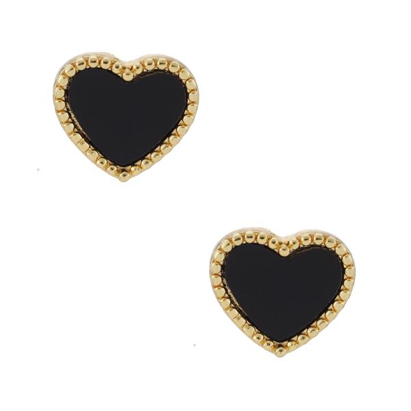 GOLD DIPPED HEART POST EARRING