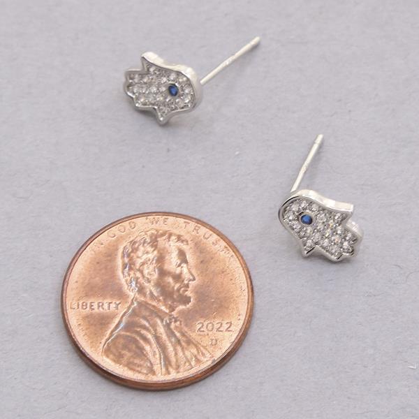 GOLD DIPPED CZ HAMSA POST EARRING