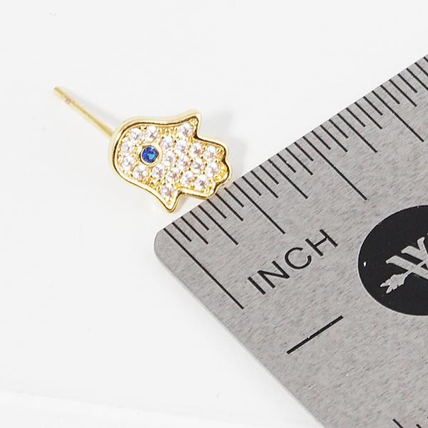 GOLD DIPPED CZ HAMSA POST EARRING