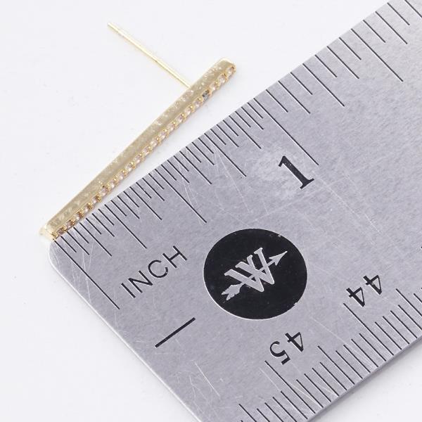 GOLD DIPPED CZ BAR POST EARRING