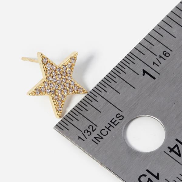 GOLD DIPPED CZ STAR POST EARRING