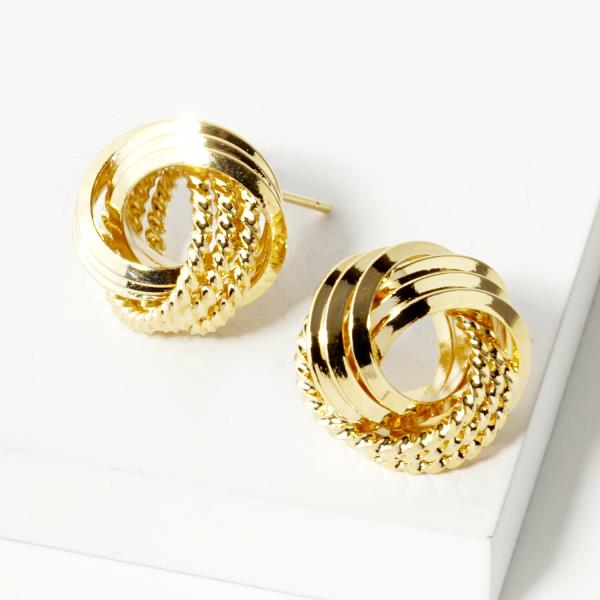 GOLD DIPPED KNOT POST EARRING