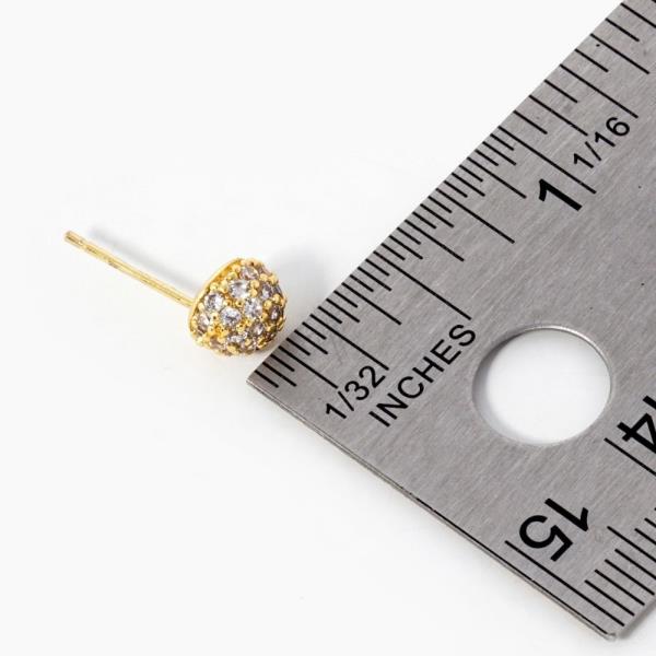 GOLD DIPPED CZ BALL STUD EARRING