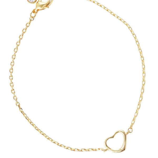 GOLD DIPPED HEART CHARM BRACELET