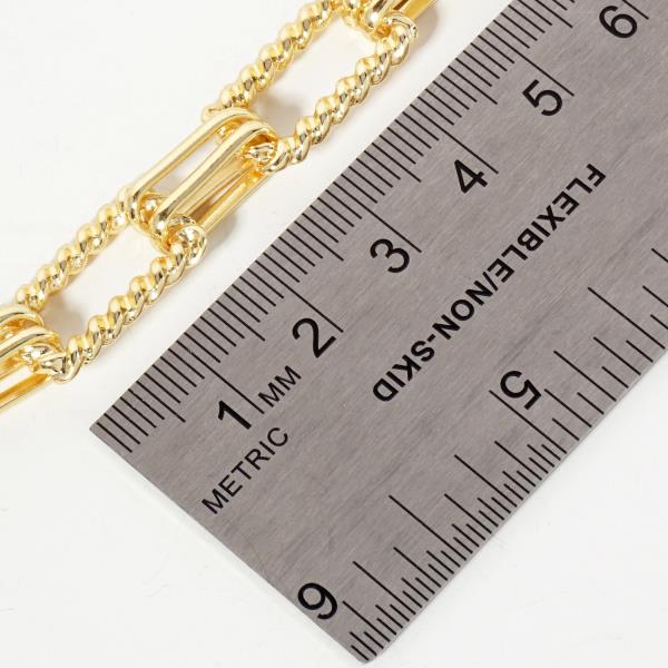 MIX METAL RECTANGLE CHAIN NECKLACE