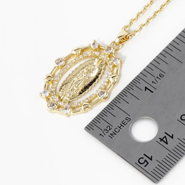 GOLD DIPPED GUADALUPE PENDANT NECKLACE