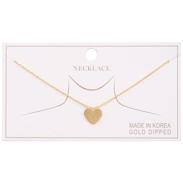 GOLD DIPPED HEART PENDANT NECKLACE