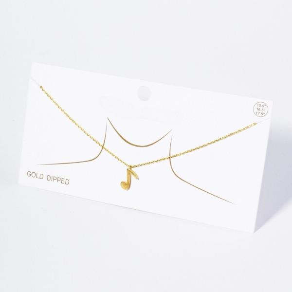 GOLD DIPPED NOTE PENDANT NECKLACE