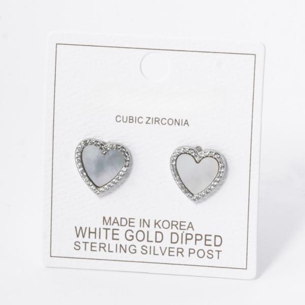 GOLD DIPPED CZ HEART STUD EARRING