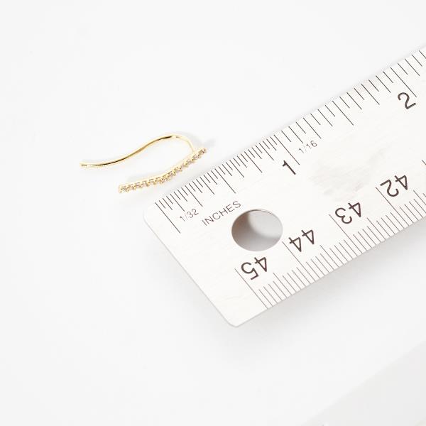 GOLD DIPPED RHINESTONE BAR STUD EARRING