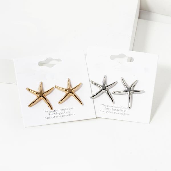 METAL STARFISH STUD EARRING