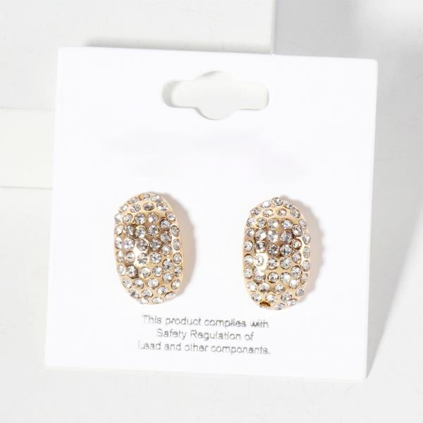 RHINESTONE DOME STUD EARRING