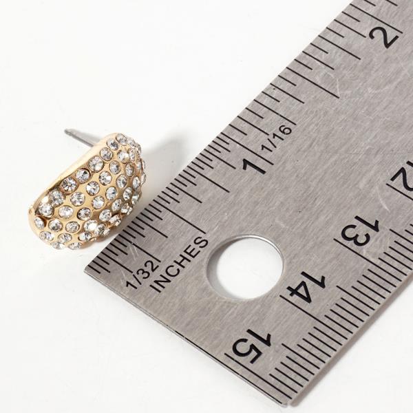 RHINESTONE DOME STUD EARRING