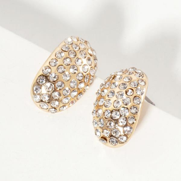 RHINESTONE DOME STUD EARRING