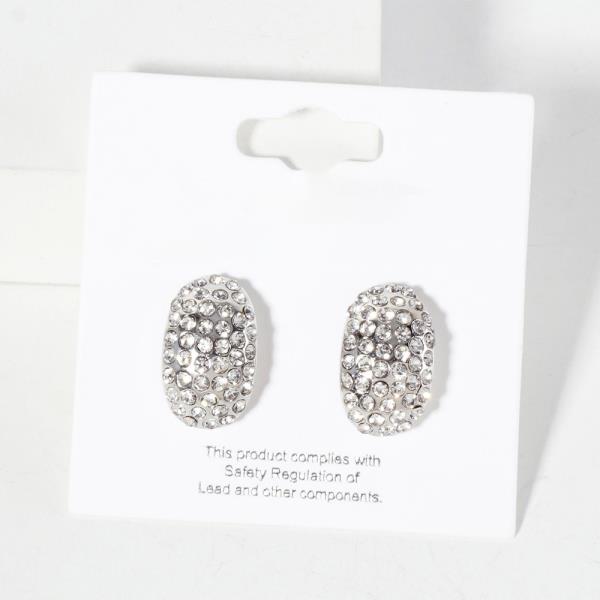 RHINESTONE DOME STUD EARRING
