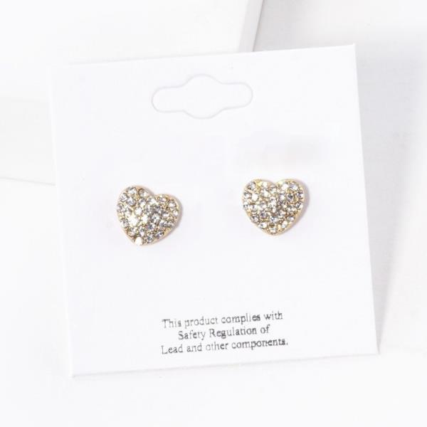 RHINESTONE HEART STUD EARRING