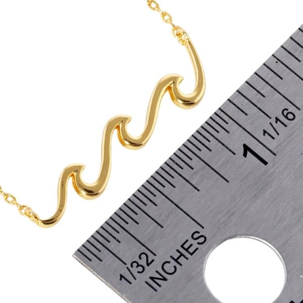 METAL WAVE PENDANT NECKLACE