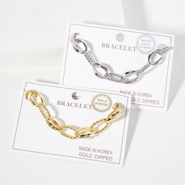 14K GOLD DIPPED METAL CHAIN BRACELET