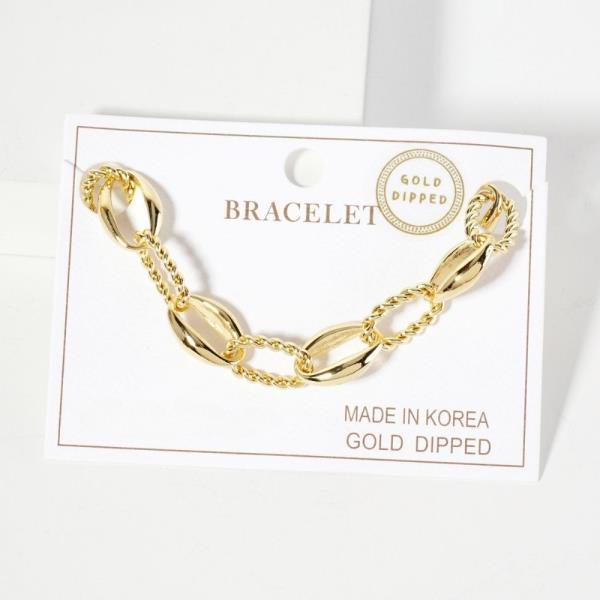 14K GOLD DIPPED METAL CHAIN BRACELET