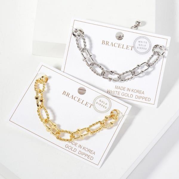14K GOLD DIPPED METAL CHAIN BRACELET