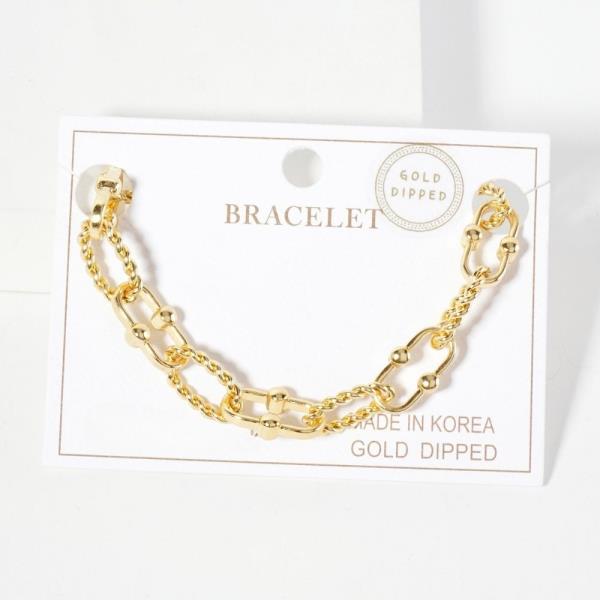 14K GOLD DIPPED METAL CHAIN BRACELET
