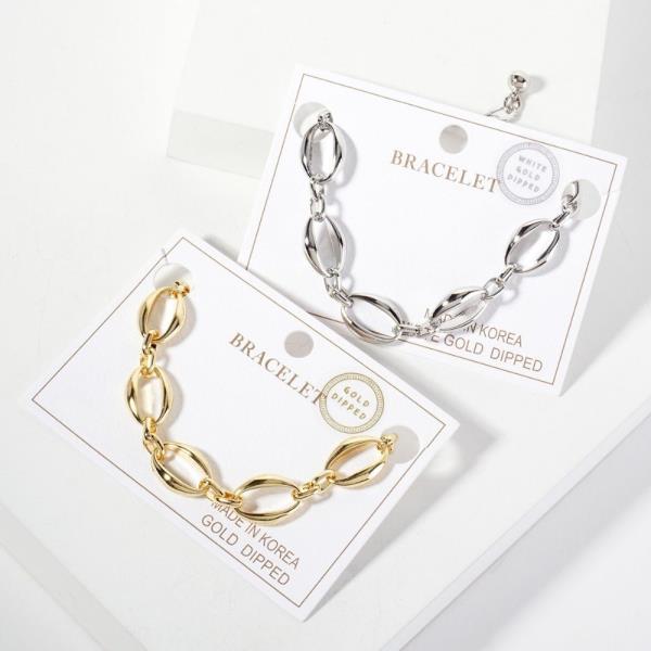 14K GOLD DIPPED METAL CHAIN BRACELET