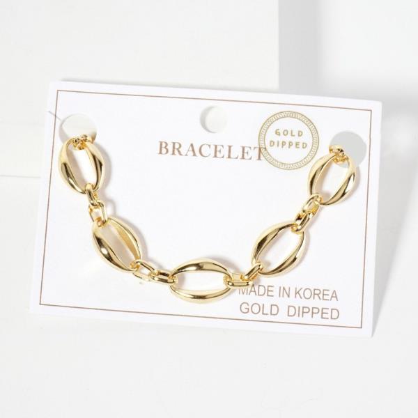 14K GOLD DIPPED METAL CHAIN BRACELET