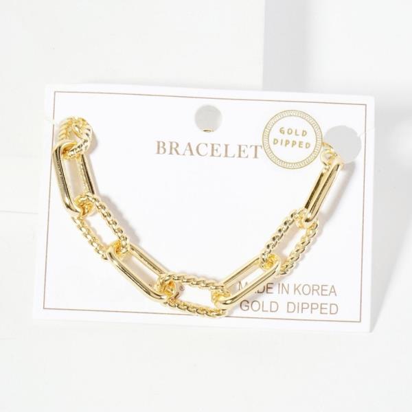 14K GOLD DIPPED METAL CHAIN BRACELET