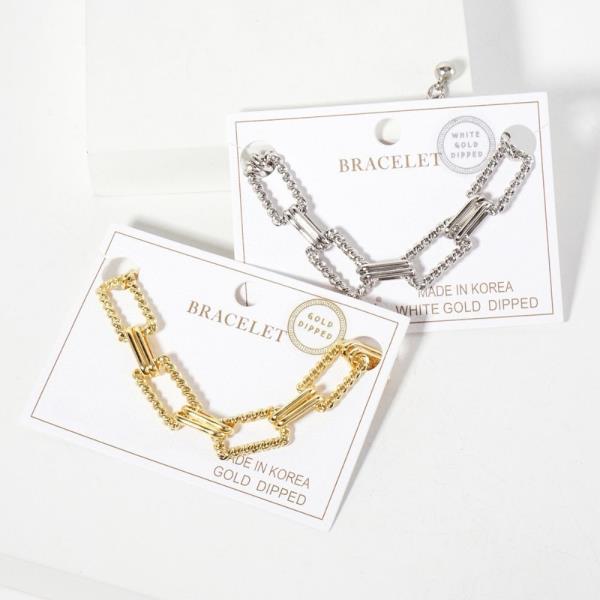 14K GOLD DIPPED METAL CHAIN BRACELET