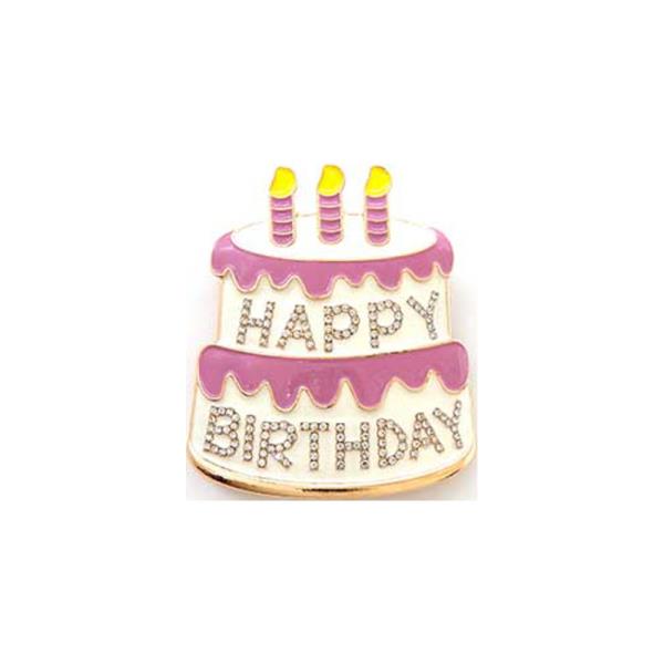 HAPPY BIRTHDAY CAKE BROOCH