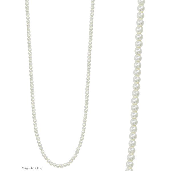 8mm GLASS PEARL 34" MAGNETIC LONG NECKLACE