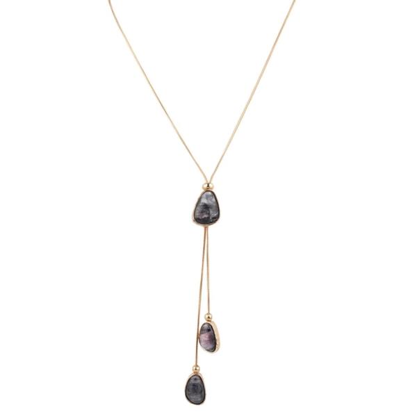 TRIPLE STONE Y NECKLACE