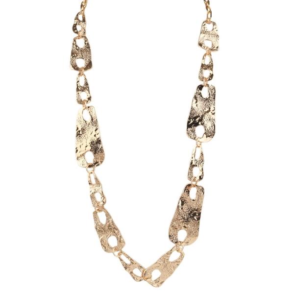 TEXTURED METAL CHUNKY LINK LONG NECKLACE