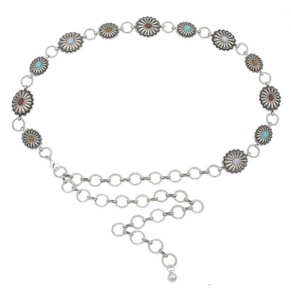 MINI CAB/FLORETTE CONCHO CHAIN LINK WESTERN BELT