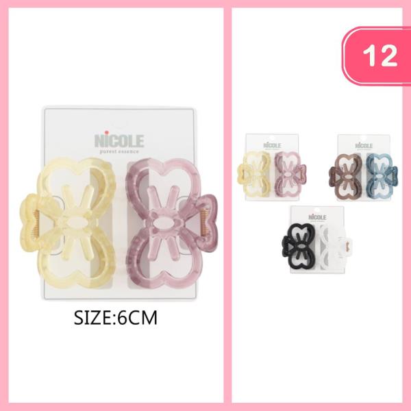 BOW HAIR CLAW CLIP (12 UNITS)