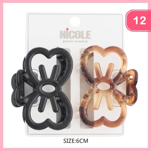 BOW HAIR CLAW CLIP (12 UNITS)