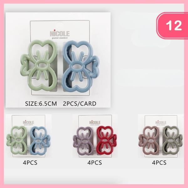 BOW HAIR CLAW CLIP (12 UNITS)