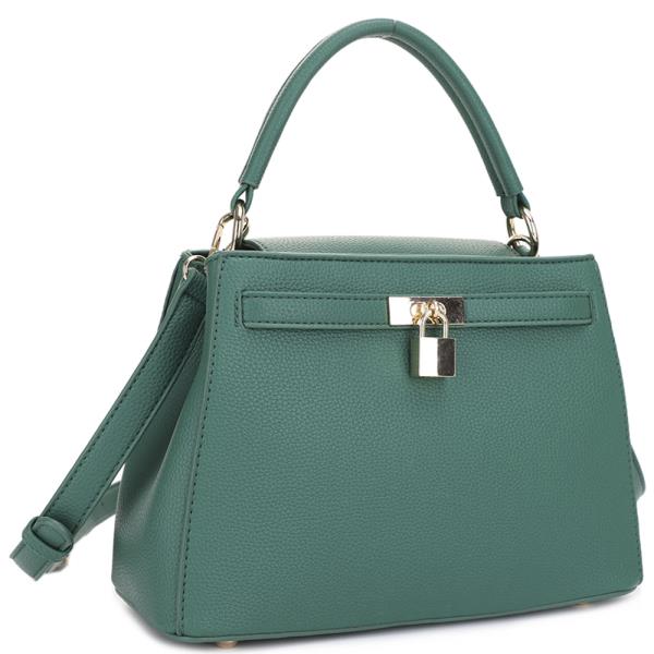 TEXTURED HANDLE SATCHEL BAG