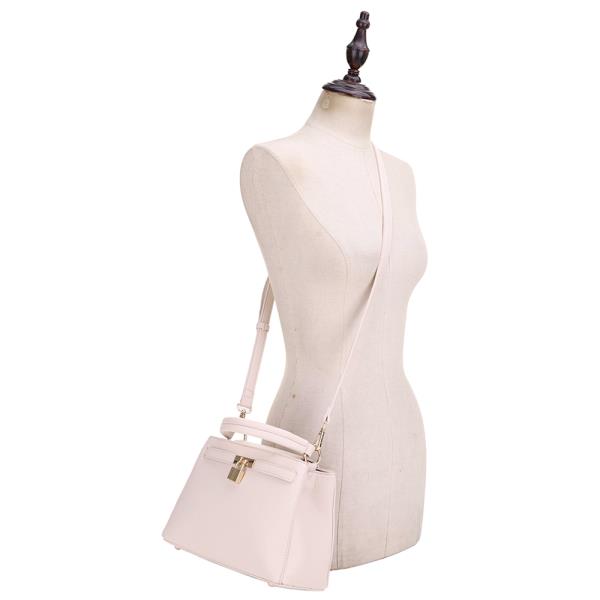 TEXTURED HANDLE SATCHEL BAG