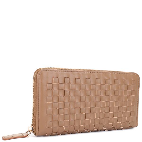 QUILTED TEXTURED ZIPPER WALLET