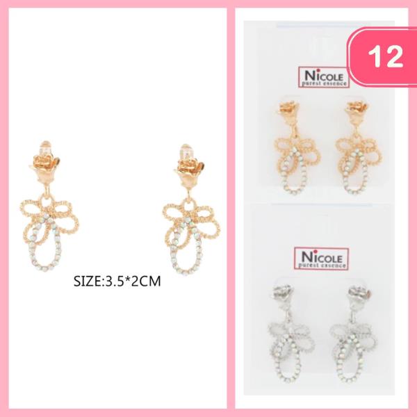 RHINESTONE DANGLE EARRING (12 UNITS)