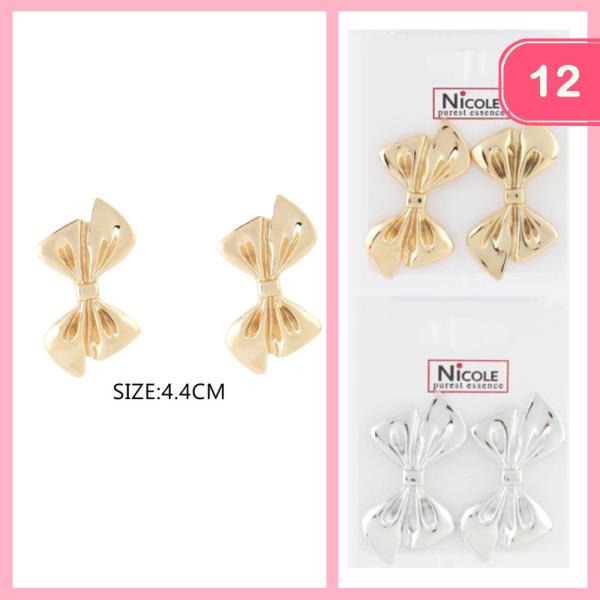 BOW POST EARRINGS (12 UNITS)