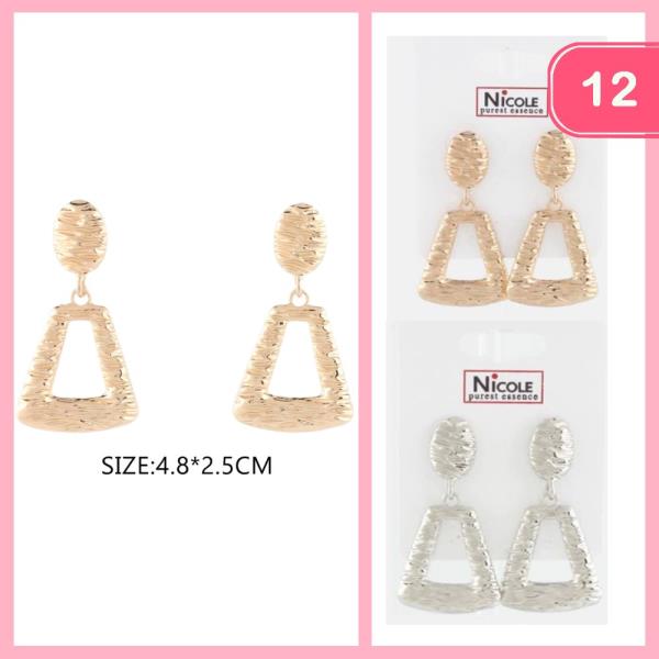 TEXTURED DANGLE EARRING (12 UNITS)