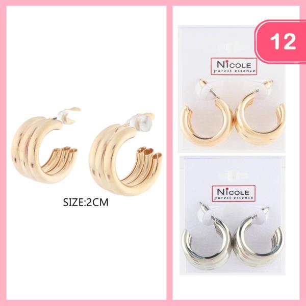 HUGGILE LAYERED HOOP EARRING (12 UNITS)