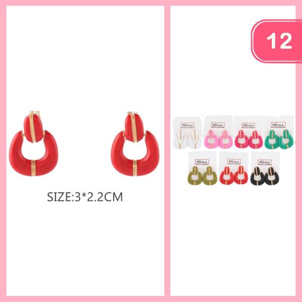ACRYLIC POST EARRINGS (12 UNITS)