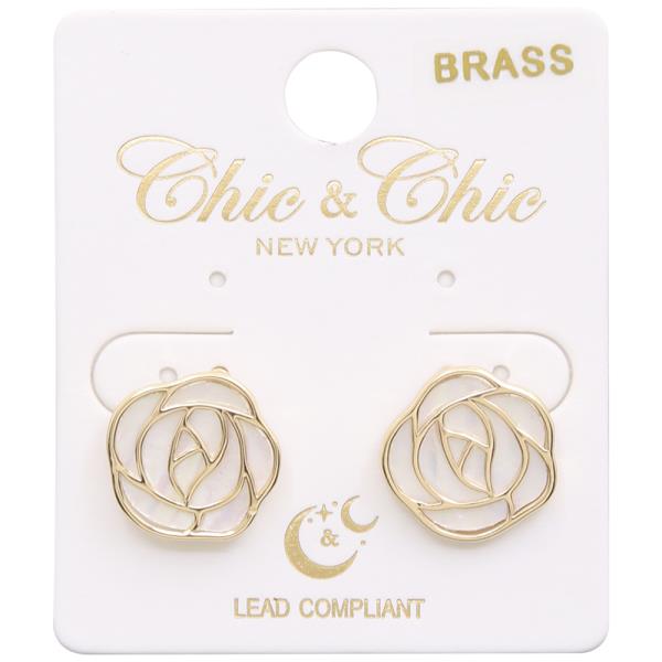 METAL ROSE STUD EARRING