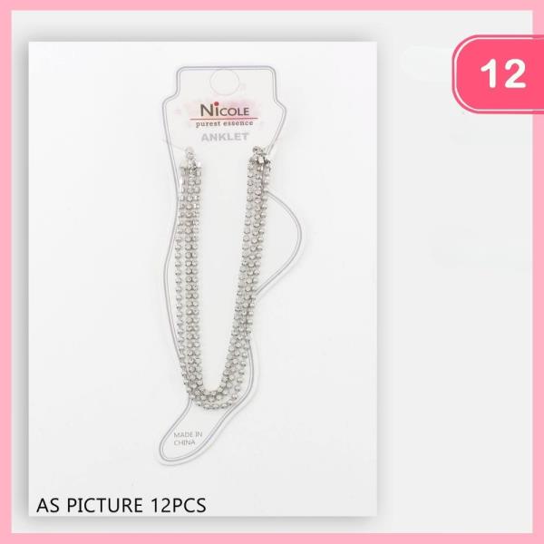 STYLISH METAL LAYERED ANKLET (12 UNITS)